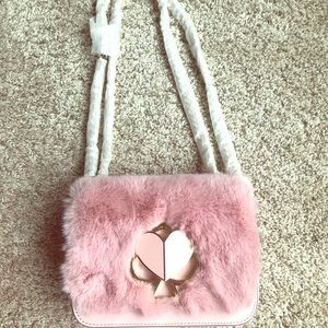 Kate Spade Small Nicola Faux Fur-pink